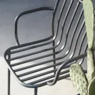 Metal Garden Chair with Armrests Made in Italy 2 Pieces - Simply Viadurini