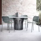 Garden Chair in Painted Metal Made in Italy 2 Pieces - Synergy Viadurini