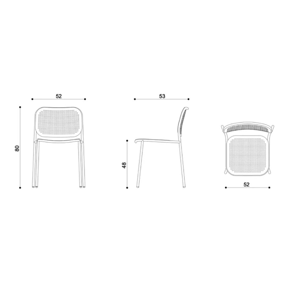 Garden Chair in Painted Metal Made in Italy 2 Pieces - Synergy Viadurini