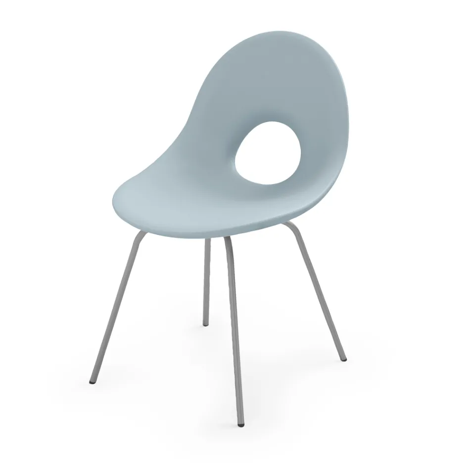 Garden Chair in Polyethylene and Aluminum Base Made in Italy - Ashley Viadurini