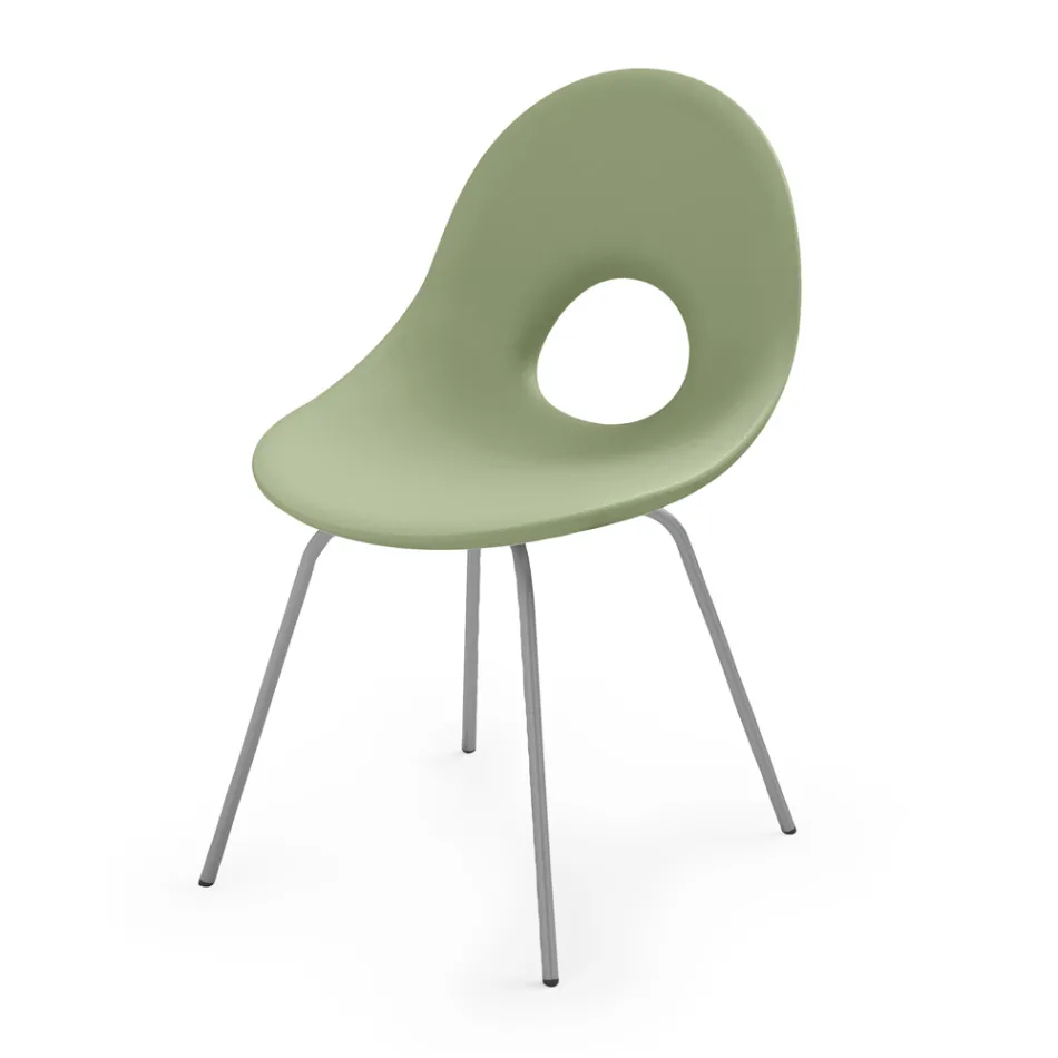 Garden Chair in Polyethylene and Aluminum Base Made in Italy - Ashley Viadurini