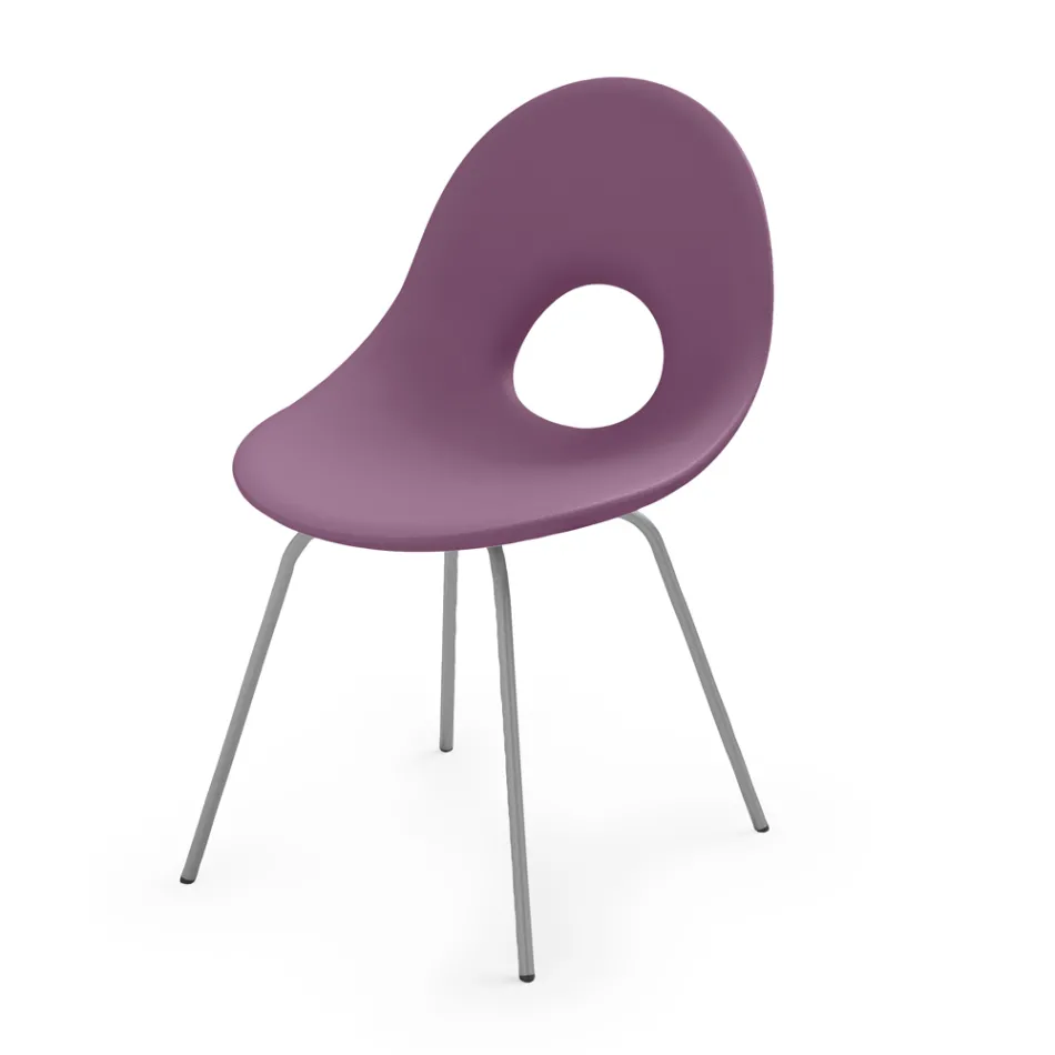 Garden Chair in Polyethylene and Aluminum Base Made in Italy - Ashley Viadurini