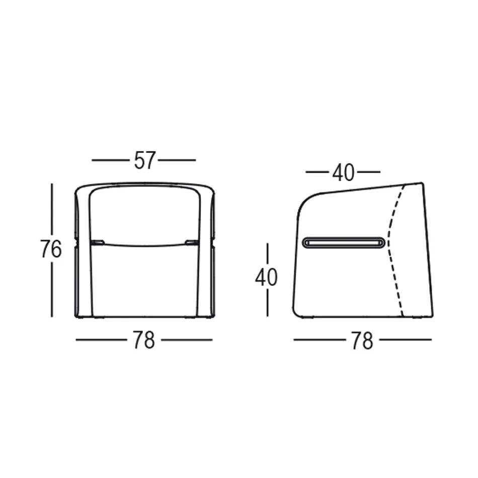 Garden Chair in Polyethylene and Birch Wood Made in Italy - Talula Viadurini