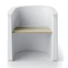 Garden Chair in Polyethylene and Birch Wood Made in Italy - Talula Viadurini