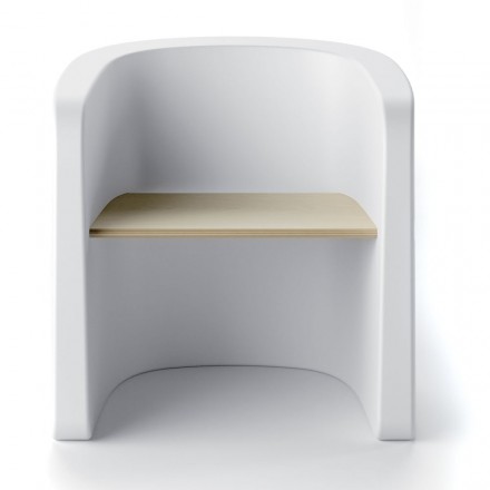 Garden Chair in Polyethylene and Birch Wood Made in Italy - Talula Viadurini