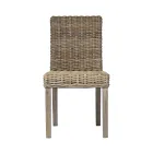 Garden Chair Made of Wood and Fiber in Gray Kubu - Bosco Viadurini