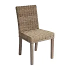 Garden Chair Made of Wood and Fiber in Gray Kubu - Bosco Viadurini