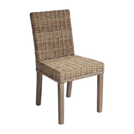 Garden Chair Made of Wood and Fiber in Gray Kubu - Bosco Viadurini
