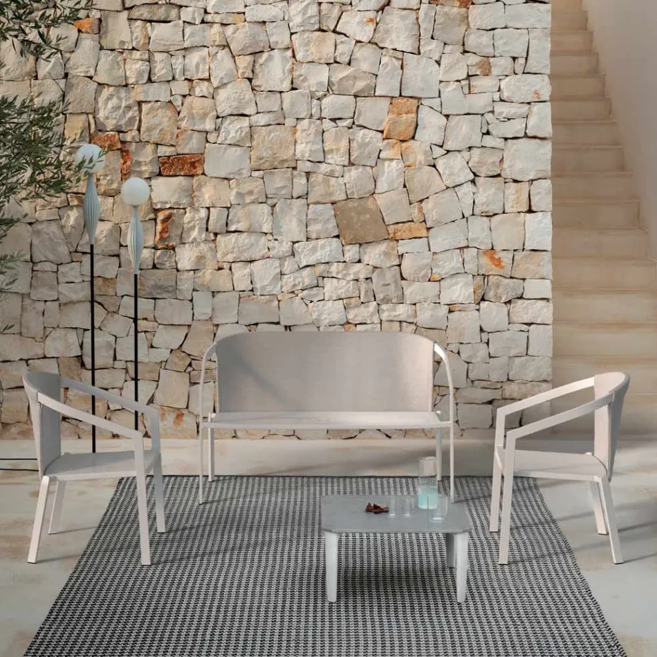Garden Chair Structure in Painted Aluminum Made in Italy - Jouve Viadurini