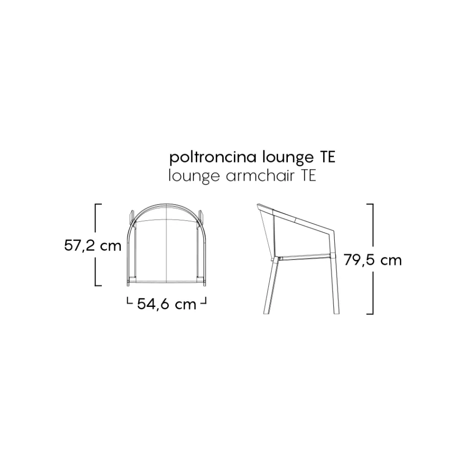 Garden Chair Structure in Painted Aluminum Made in Italy - Jouve Viadurini