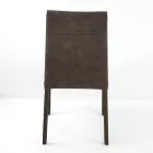 Indoor Chair with High Backrest in Faux Leather Made in Italy - Cleto Viadurini