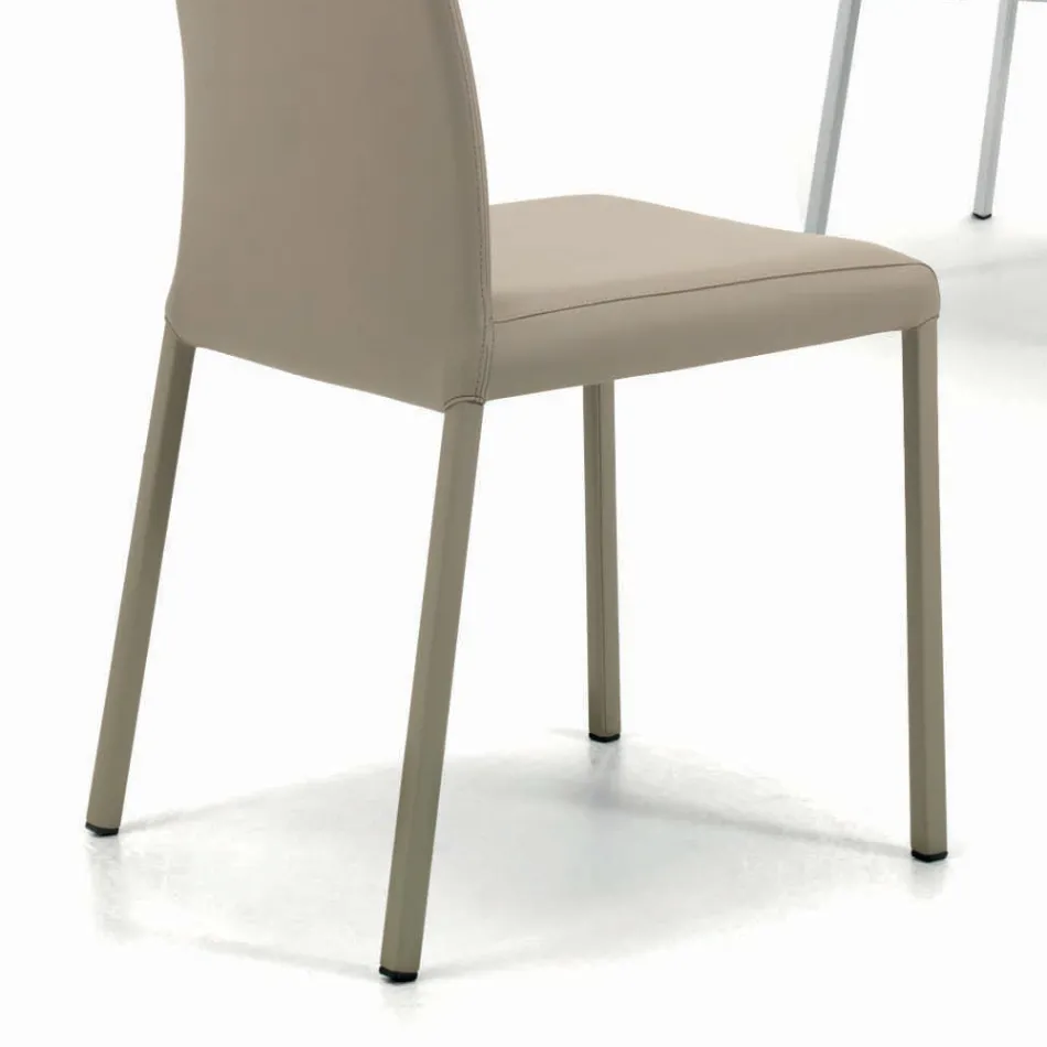 Indoor Chair with Structure and Seat in Coated Steel Made in Italy - Padua Viadurini