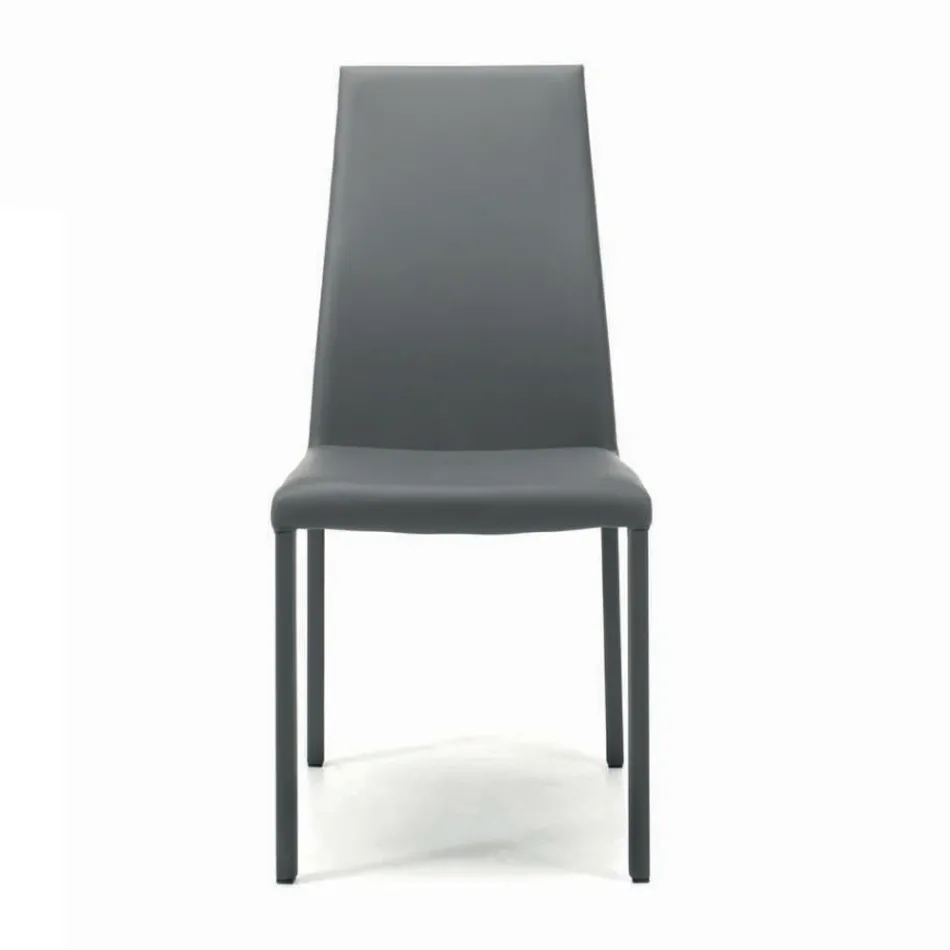 Indoor Chair with Structure and Seat in Coated Steel Made in Italy - Padua Viadurini