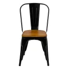 Indoor and Outdoor Chair Made of Iron and Wooden Seat - Stationery Viadurini