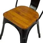 Indoor and Outdoor Chair Made of Iron and Wooden Seat - Stationery Viadurini