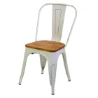 Indoor and Outdoor Chair Made of Iron and Wooden Seat - Stationery Viadurini