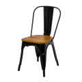 Indoor and Outdoor Chair Made of Iron and Wooden Seat - Stationery