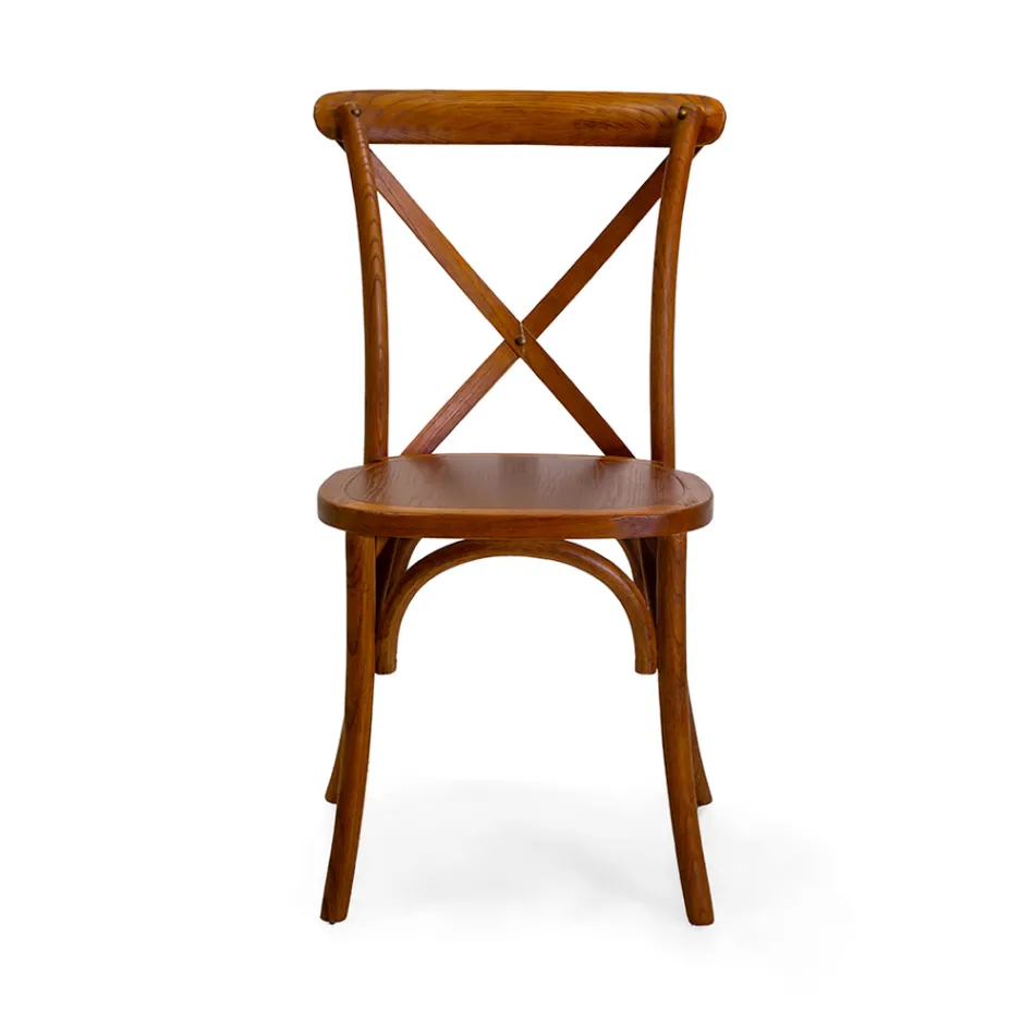 Stackable Indoor Chair in Elm Wood - Barriera Viadurini