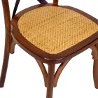 Stackable Indoor Chair in Oak Wood and Rattan Seat - Barriera Viadurini
