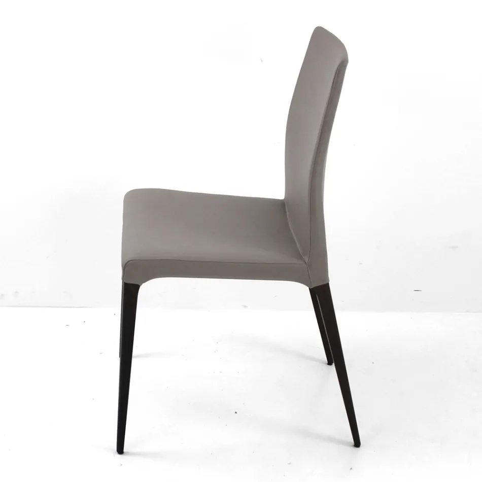 Indoor Chair in Ash Wood and Leatherette Made in Italy - Floki Viadurini