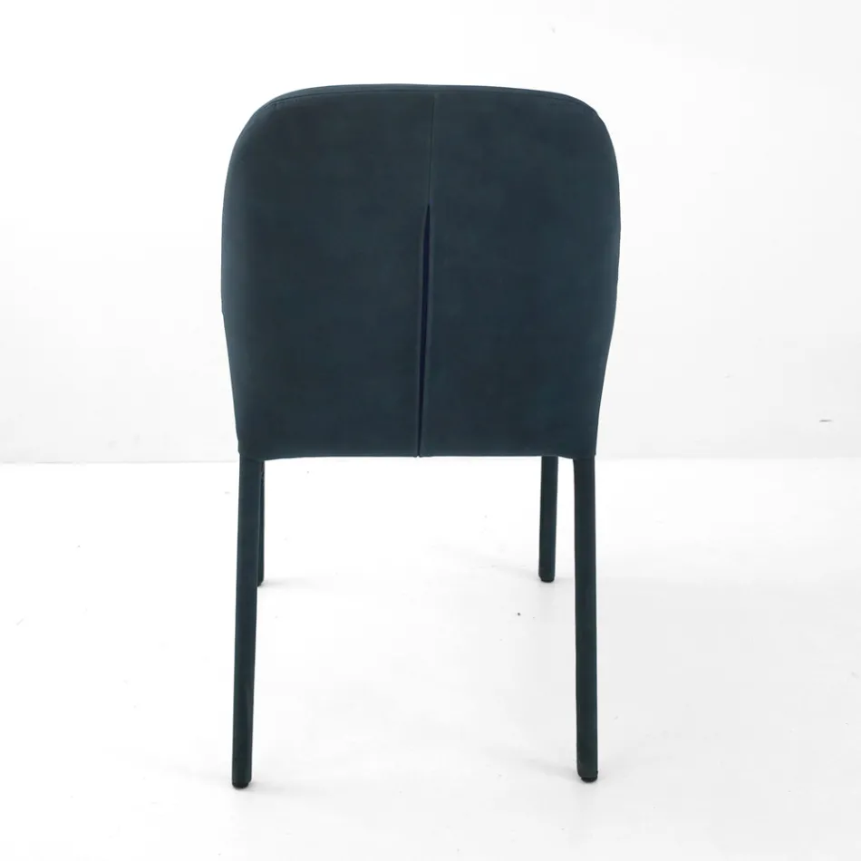 Dining Chair Fully Upholstered in Faux Leather Made in Italy - Eloi Viadurini