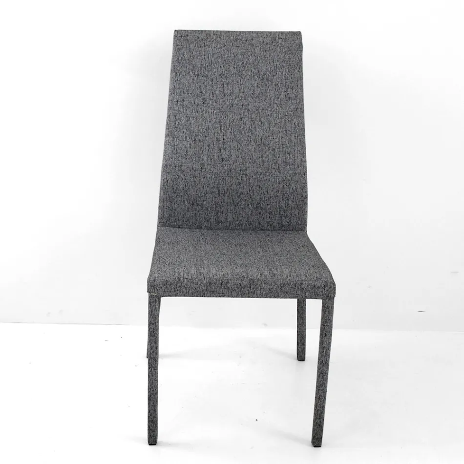 Dining Chair Fully Upholstered in Fabric Made in Italy - Roslin Viadurini