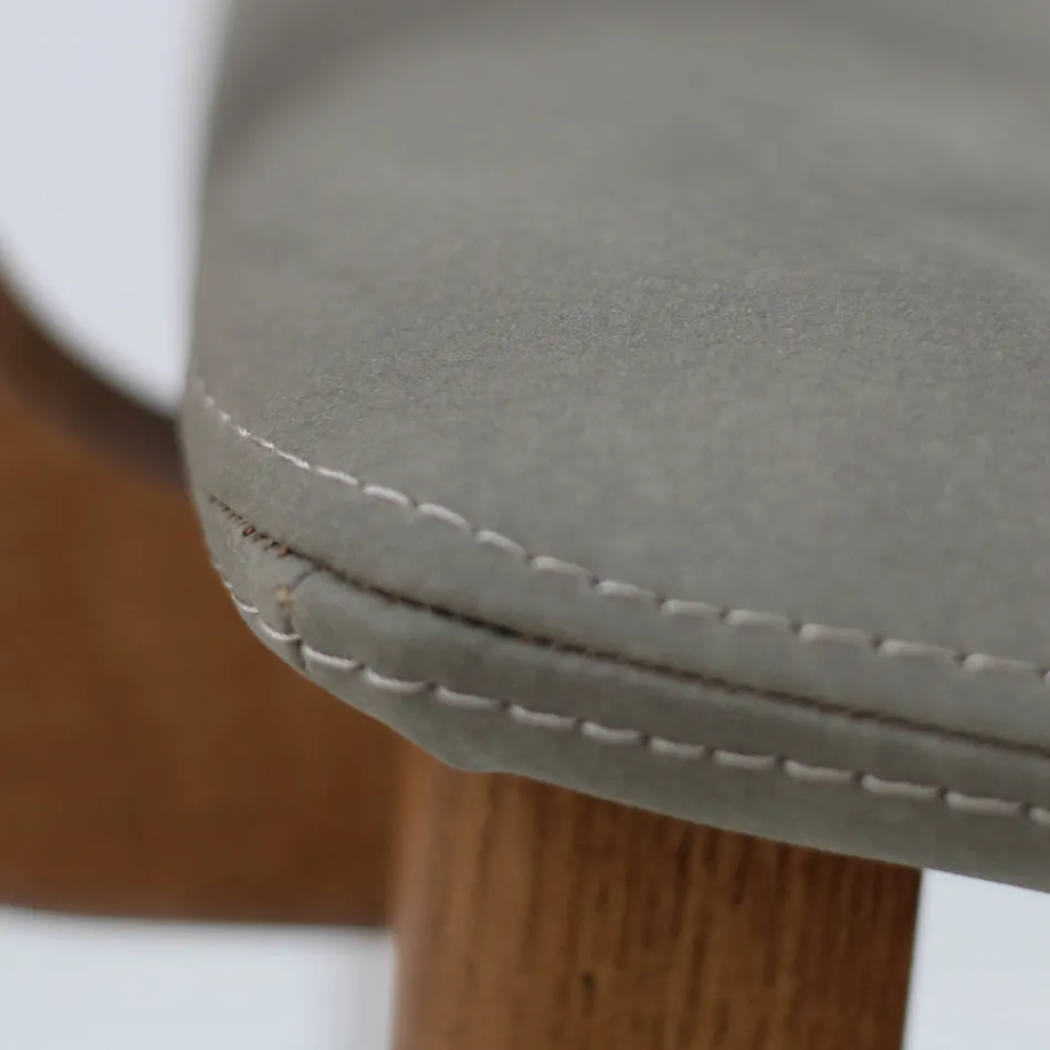 Dining Chair with Armrests in Ash Wood Made in Italy - Betsy Viadurini