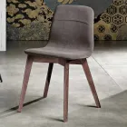 Dining Chair with Fabric Seat and Ash Structure - Aisha Viadurini
