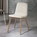 Dining Chair with Fabric Seat and Ash Structure - Aisha Viadurini