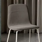 Dining Chair with Fabric Seat and Metal Structure - Aisha Viadurini
