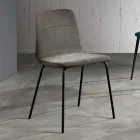 Dining Chair with Fabric Seat and Metal Structure - Aisha Viadurini