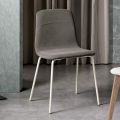 Dining Chair with Fabric Seat and Metal Structure - Aisha