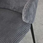 Dining Chair with Metal Frame and Corduroy Seat - Ridni Viadurini