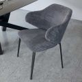 Dining Chair with Metal Frame and Corduroy Seat - Ridni