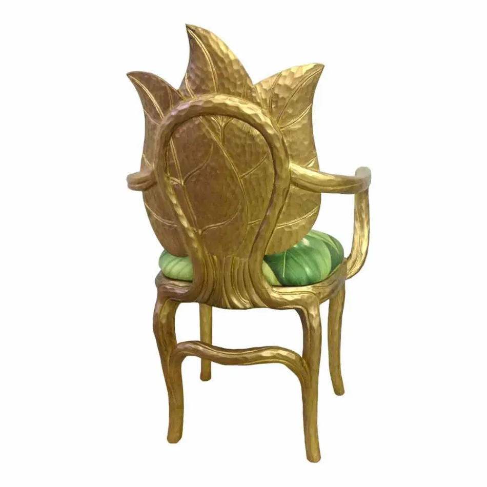 Gold upholstered dining chair with modern design, made in Italy, Daniel Viadurini