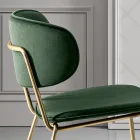 Dining Chair in Fabric of 2 Different Finishes Made in Italy - Sanemi Viadurini