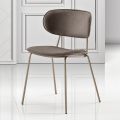 Dining Chair in Fabric of 2 Different Finishes Made in Italy - Sanemi