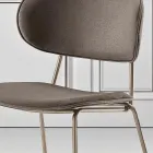 Dining Chair in Fabric of 2 Different Finishes Made in Italy - Sanemi Viadurini