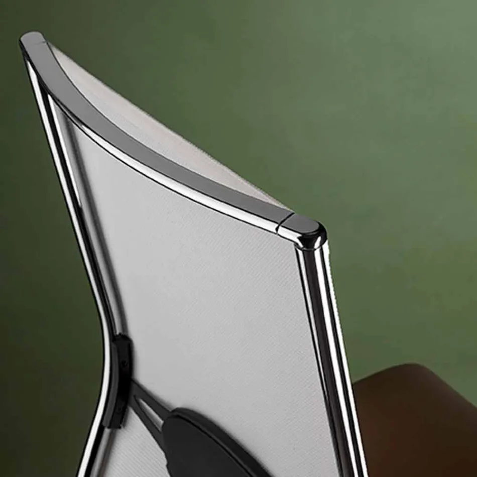 Ergonomic Swivel Office Desk Chair with Wheels and Armrests - Gimiglia Viadurini