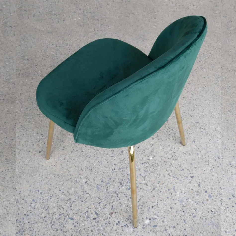 Living Room Chair with Seat and Legs in Different Finishes - Chandra Viadurini