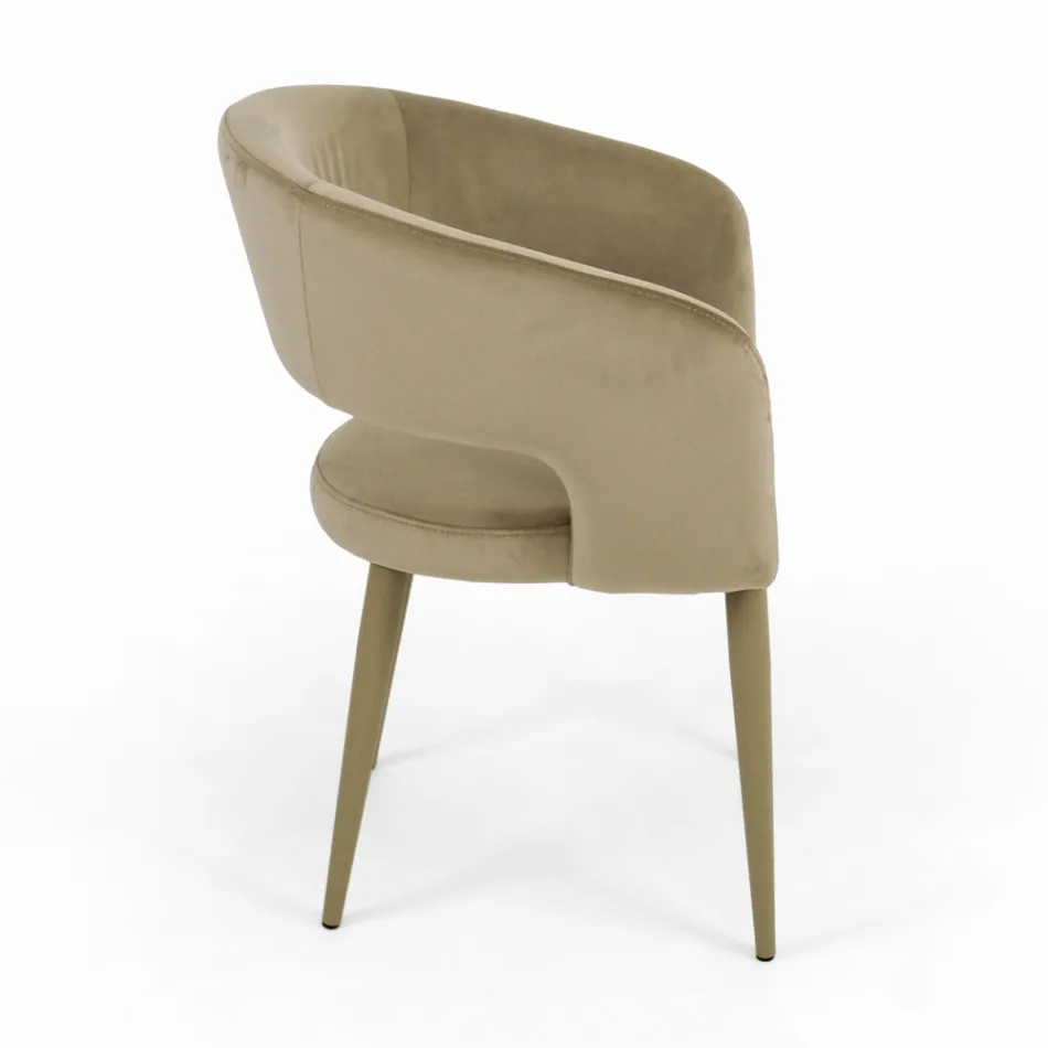 Living Room Chair with Velvet Seat Rope Finish Made in Italy - Savignano Viadurini