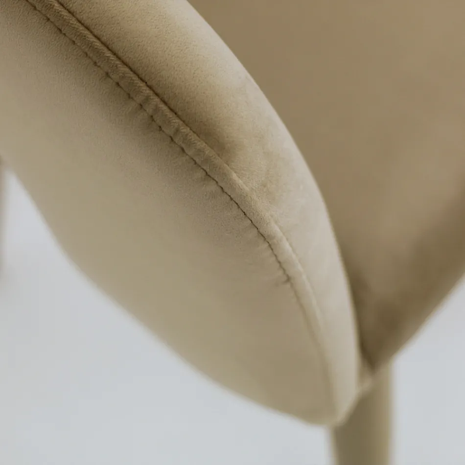 Living Room Chair with Velvet Seat Rope Finish Made in Italy - Savignano Viadurini