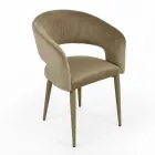 Living Room Chair with Velvet Seat Rope Finish Made in Italy - Savignano Viadurini
