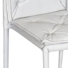 Living Room Chair with Structure and Seat in Faux Leather Made in Italy - Grogu Viadurini