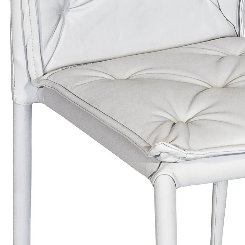 Living Room Chair with Structure and Seat in Faux Leather Made in Italy - Grogu Viadurini