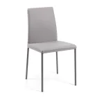 Living Room Chair in Eco-Leather and Steel Made in Italy - Cucciolo Viadurini