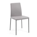 Living Room Chair in Eco-Leather and Steel Made in Italy - Cucciolo
