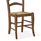 Beech Living Room Chair with Straw Seat Made in Italy - Tamara Viadurini