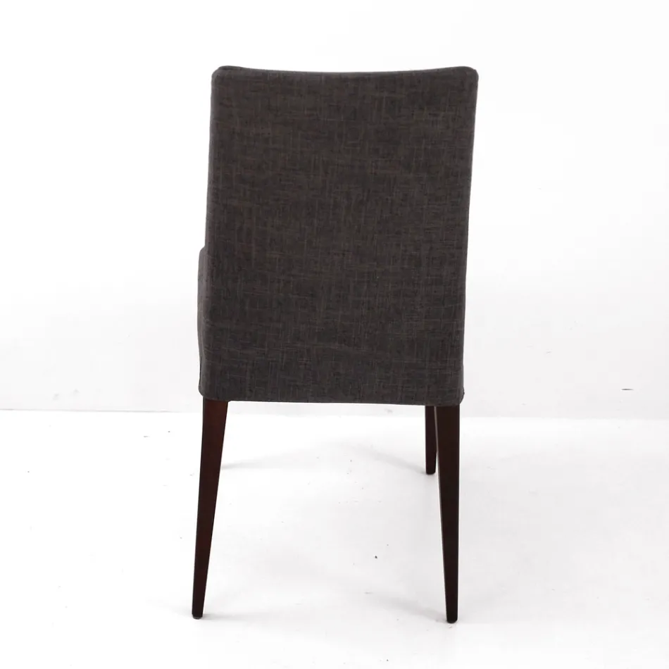 Living Room Chair in Stained Ash Wood and Fabric Made in Italy - Aspect Viadurini