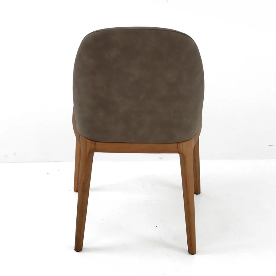 Living Room Chair in Stained Ash Wood Made in Italy - Lyanne Viadurini
